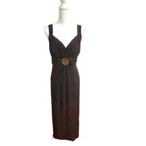 Enfocus Soft Maxi Strappy Summer Sundress with Beaded Medallion 14W